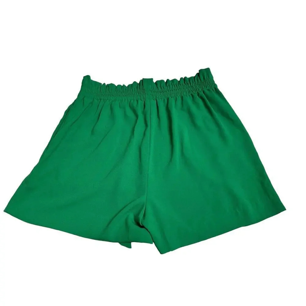 Worthington Kelly Green Paper Bag Waist Shorts Size Small